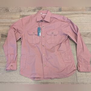 $895 Mens BOGLIOLI Stretch Cotton LS Button Front Overshirt Pink Medium